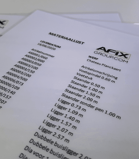 materiaallijst