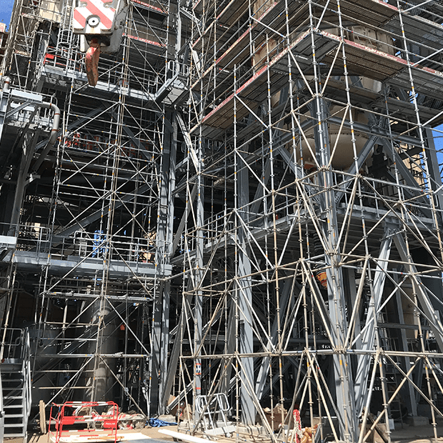 Afix fast X52 échafaudage d'industrie pour shut down travaux - Lafarge ciment - Mauritius 