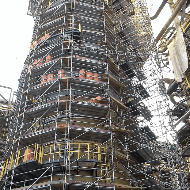 Afix fast X52 industrial tank scaffold construction - Tupras Turkey