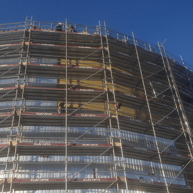 Afix fast X52 industry scaffold construction for refinery tower - Tupras Turkey