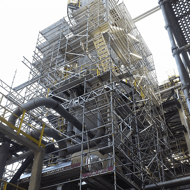 Afixfast X52 industry scaffolding with integrated access stairs
