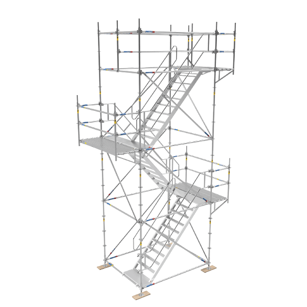 Afixfast X52 industry scaffold with aluminium stairs