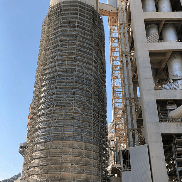 Afixfast X52 industry scaffold with access stairs