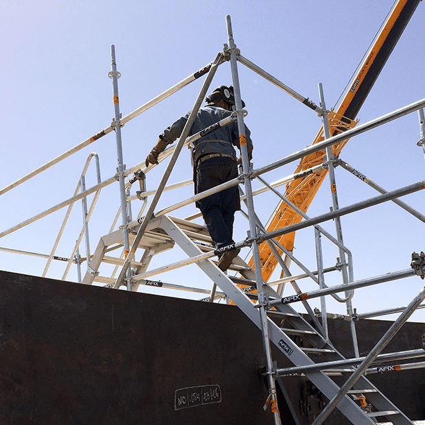 Afixfast X52 industry scaffold with aluminium stair element
