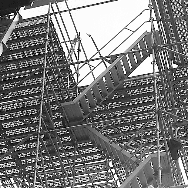 Afixfast X52 access stairs with work platform at height