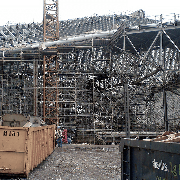 Afixfast X52 scaffolding construction with stair floors