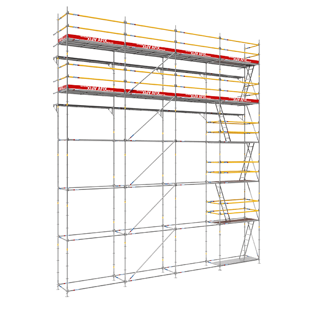 Afixfast X52 facade scaffold with ladder deck
