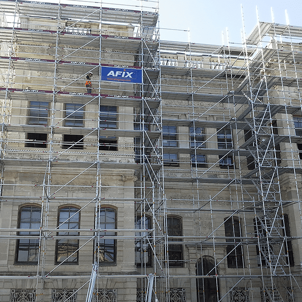 Afixfast X52 facade scaffold with ladder deck