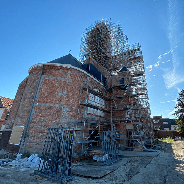 Afixfast X52 échafaudage de toit pour rénovation de clocher d'église avec socle réglable