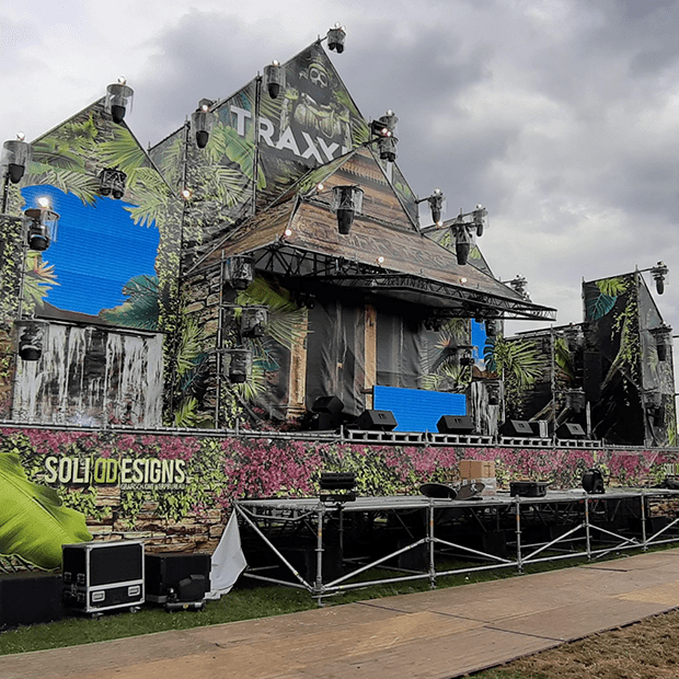 Afix fast X52 stage scaffold and event scaffold for Rijvers festival - Zomergem