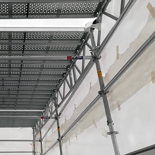 Afix fast X52 shrinkwrap scaffold for sandblasting work - Victor Buyck