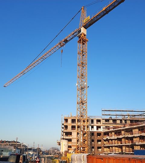 Afix fast X52 nieuwbouw appartement facade steiger - Smedenpoort Aalter - Juri