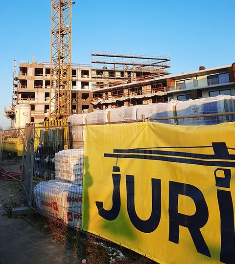 Afix fast X52 nieuwbouw appartement facade steiger - Smedenpoort Aalter - Juri