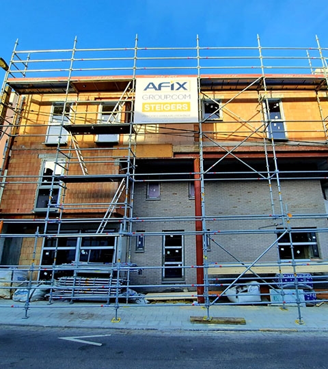Afix fast X52 échafaudage de façade nouveau bâtiment - Iscoscaff Pignon - La Louvière