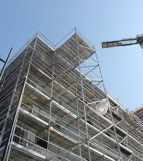 Afix fast X52 facade scaffold New Docks Ghent - Artes