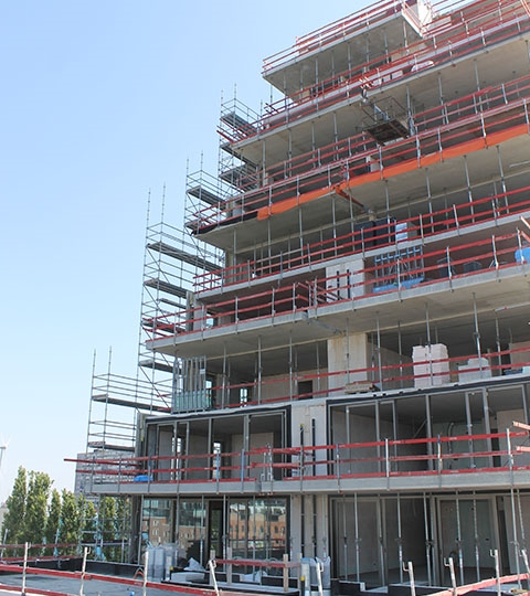 Afix fast X52 facade scaffold New Docks Ghent - Artes