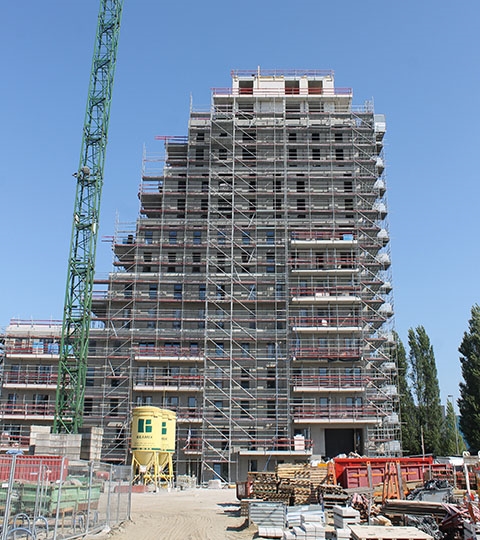 Afix fast X52 facade scaffold New Docks Ghent - Artes