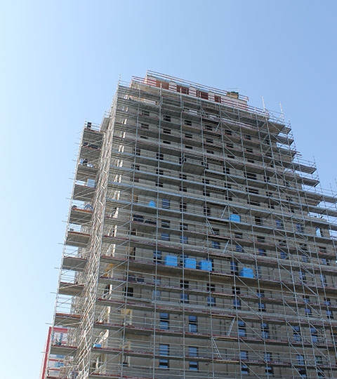 Afix fast X52 facade scaffold New Docks Ghent - Artes