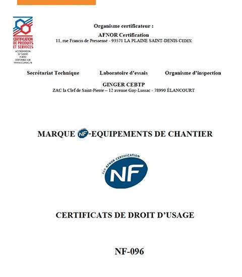 Afix fast certification X37 échafaudage