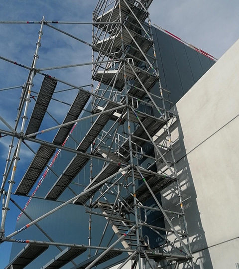 Afix fast X52 access stairs for new construction in Zandvoorde - Vaneenoo