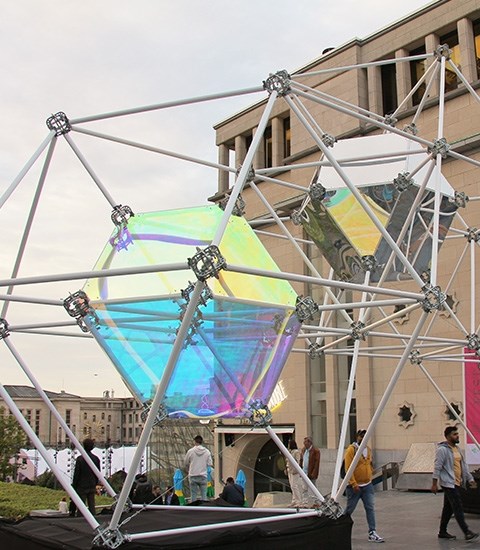 Afix fast X52 exposition with scaffolding - Jan Detavernier - Art Mountain Brussels